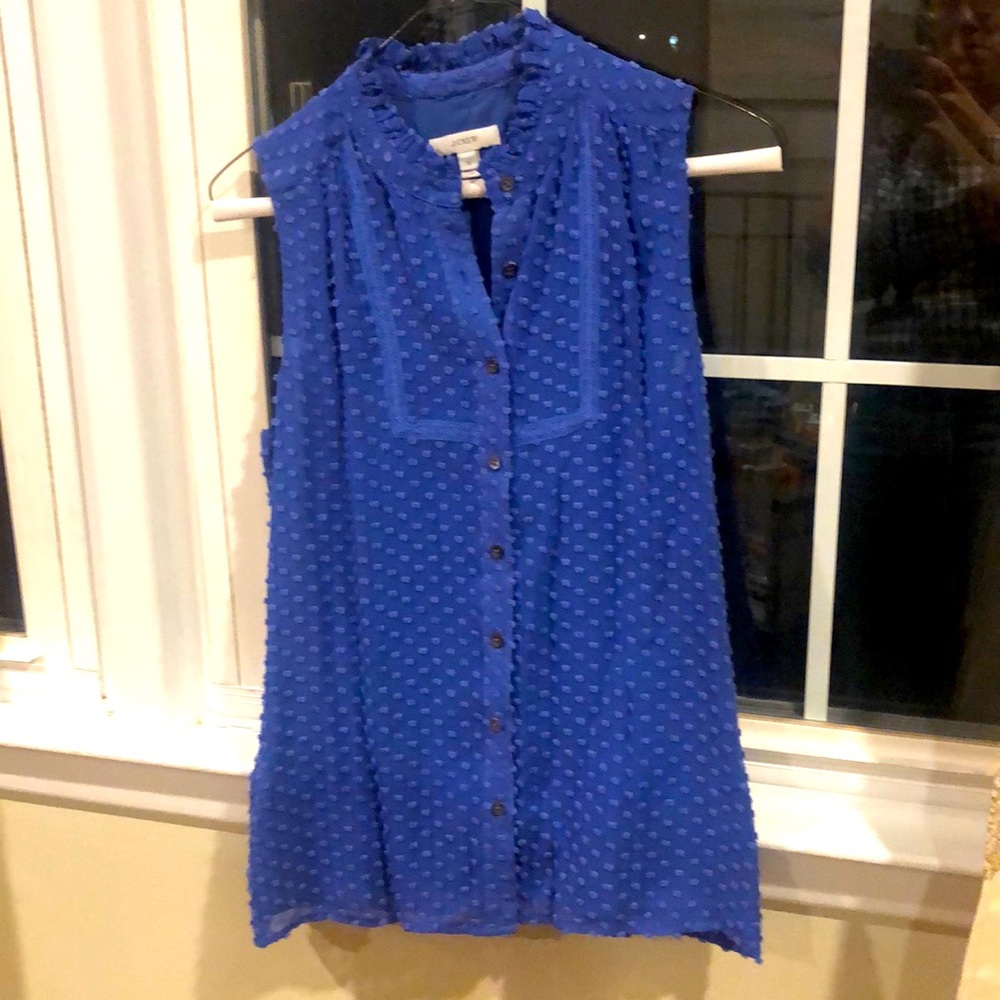 J.Crew Swiss Dot Sleeveless Top